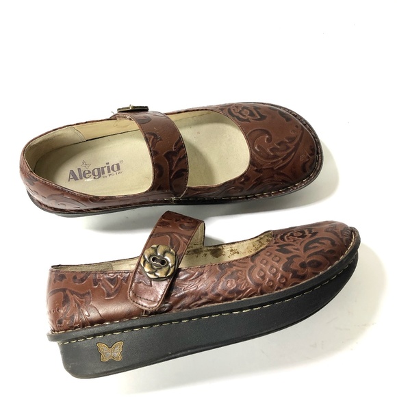 Alegria Shoes - Alegria Mary Jane Shoes 42 11.5/12 Embossed Brown